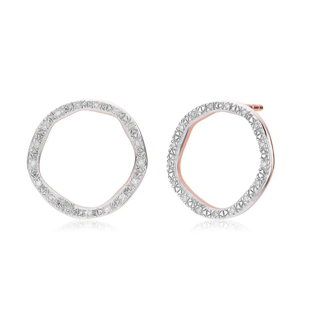 Monica Vinader Riva Large Circle Stud Diamond Earrings